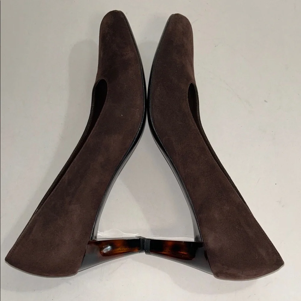 Salvatore Ferragamo Shoes Brown Espresso Suede Calf Sabrina Pump - Picture 10 of 16